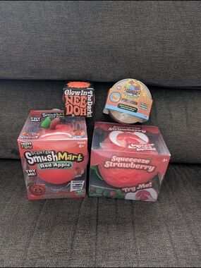 Scented Red Apple, Strawberry, Glow In The Dark NEE DOH & Mystery Dumpling